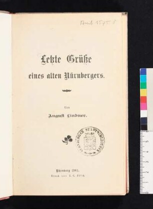 Letzte Grüße eines alten Nürnbergers