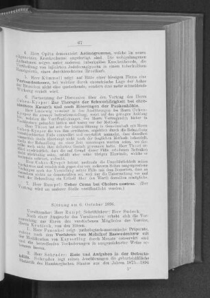 Sitzung am 6. October 1896.