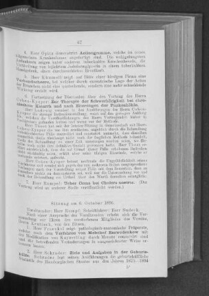 Sitzung am 6. October 1896.