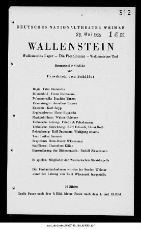 Wallenstein [Wallensteins Lager; Die Piccolomini; Wallensteins Tod]