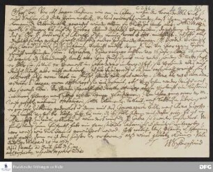Brief von Justus Samuel Scharschmidt an August Hermann Francke.