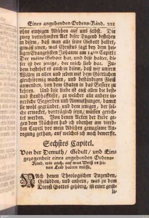Sechstes Capitel.