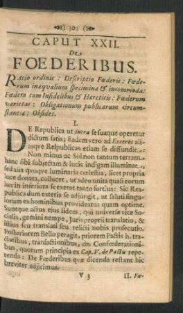 Caput XXII. De Foederibus.