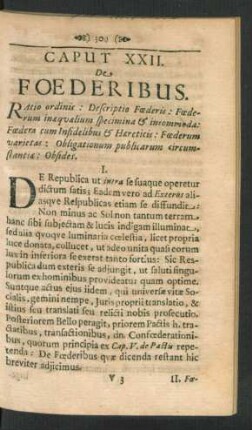 Caput XXII. De Foederibus.