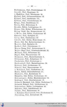 Wohnungen der Docenten