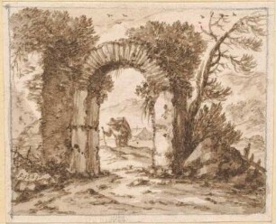 Bewachsener Torbogen einer Ruine