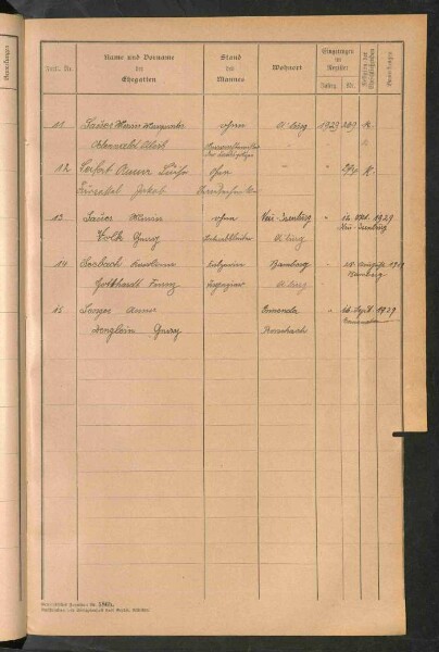 Standesamtsbuch der Stadt Aschaffenburg: Register Eheschließungen 1927 - 1929