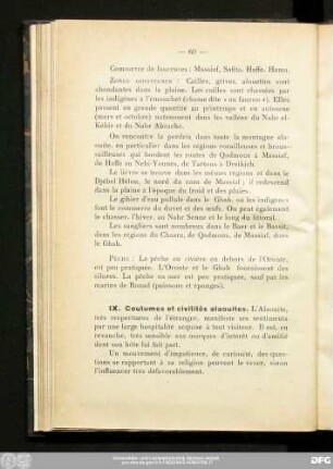 IX. Coutumes et civilités alaouites.