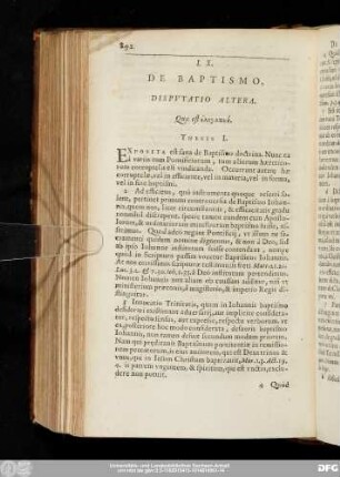 LX. De Baptismo. Disputatio Altera.