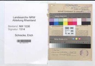 Entnazifizierung Erich Schrecke , geb. 11.07.1901 (Telegrafenwerkfuehrer)