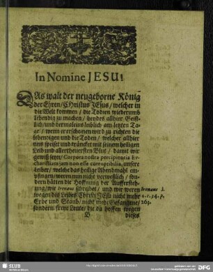 Leichenpredigt : Gottes Schönberg, [allg. Eingang], [Text], Exordium, Exergasia