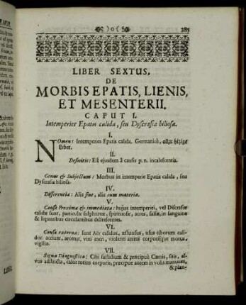 Liber sextus, de Morbis Epatis, Lienis, et Mesenterii.