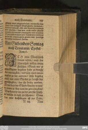 Am Siebenden Sontag nach Trinitatis/ Epistel Rom. 6.