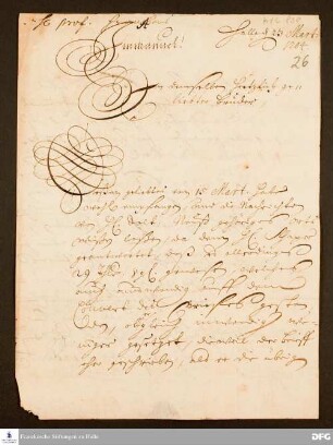 Brief von August Hermann Francke an Andreas Achilles.