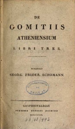 De Comitiis Atheniensium : Libri Tres