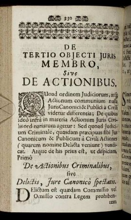 De Tertio Objecti Juris Membro, Sive De Actionibus.