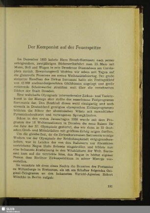 Der Komponist auf der Feuerspritze