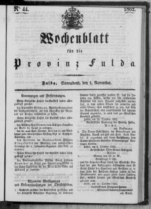 Nr. 44, Ausgabe vom 1. November 1862