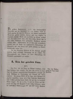 I. Von den geraden Linie