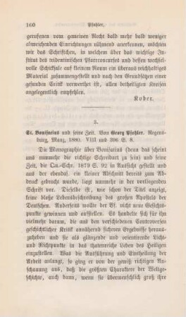 160-162 [Rezension] Pfahler, Georg, St. Bonifacius und seine Zeit