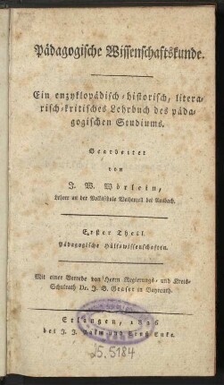 1: Pädagogische Hülfswissenschaften