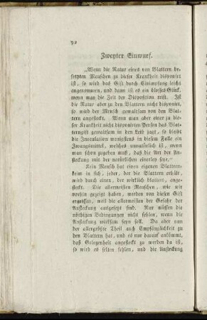 Zweyter Einwurf.