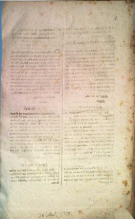 Au Quartier-Général de Babenhausen le buit Prairial an 8 de la République française, une et indivisible : [28. Mai 1800.] = Im Hauptquartier zu Babenhausen, den 8ten Prairial, achtes Jahr der einen und unzertheilbaren Franken-Republik