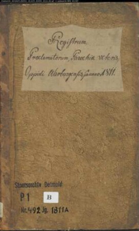 Zivilstandsregister der katholischen Gemeinde Warburg-Altstadt, Kreis Warburg (A 1811) (Gemeinde: Katholische Gemeinde Warburg Altstadt)