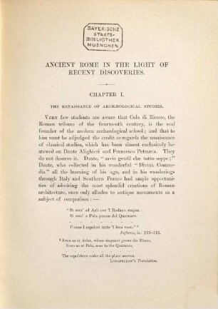 Ancient Rome in the Light of Recent Discoveries : With 100 Illustrations