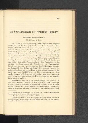 Die Überführungszahl der verdünnten Salzsäure.