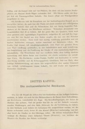 Drittes Kapitel. Die mohamedanische Baukunst.