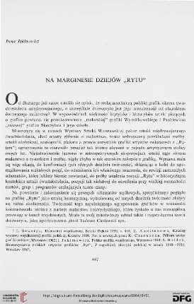 8: Na marginesie dziejów "Rytu"