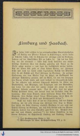 Limburg und Sasbach.