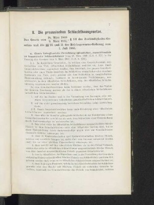 II. Die preussischen Schlachthausgesetze.