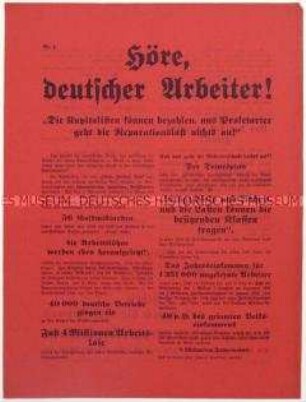 Aufruf des Reichsausschusses für das Deutsche Volksbegehren zur Teilnahme am Volksbegehren gegen den Young-Plan 1929