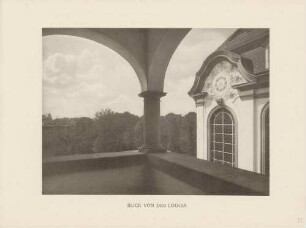 "Blick von der Loggia" des Viktoria-Pensionats in Karlsruhe