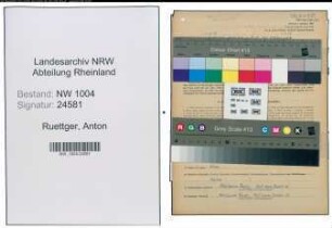 Entnazifizierung Anton Ruettger , geb. 01.10.1866 ()