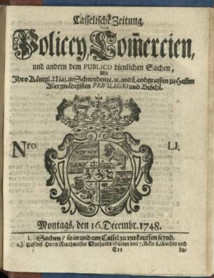 Nro. LI, Montags, den 16. Decembr 1748
