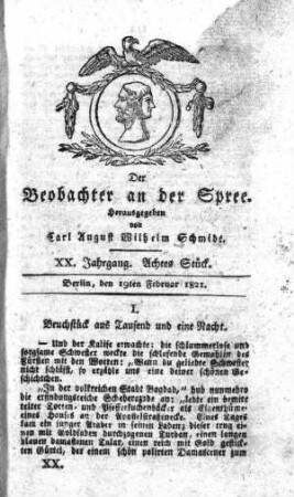 8. Stueck, 19. Februar 1821