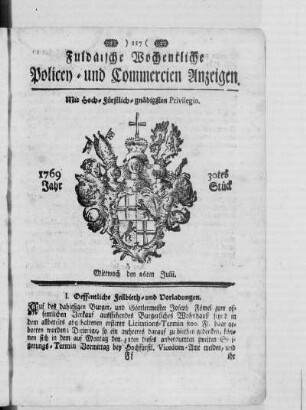 30tes Stück, Ausgabe vom 26. Julii 1769