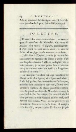 IXe Lettre.