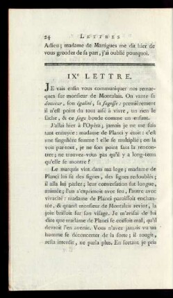 IXe Lettre.