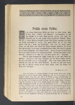 Frisch vom Felde