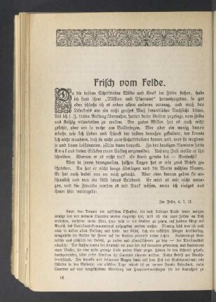 Frisch vom Felde