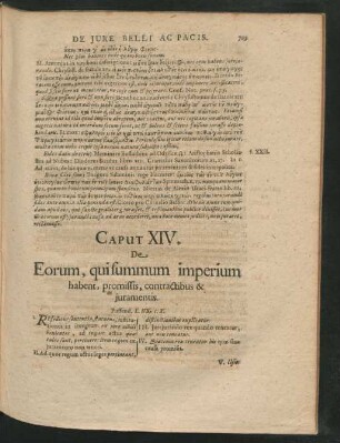 Caput XIV. De eorum, qui summum imperium habent, promissis, contractibus & iuramentis.