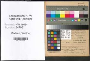 Entnazifizierung Walther Madsen , geb. 15.08.1905 (Kaufmaennischer Angestellter)
