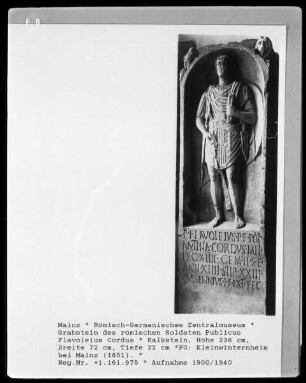 Grabstein des römischen Soldaten Publicus Flavoleius Cordus