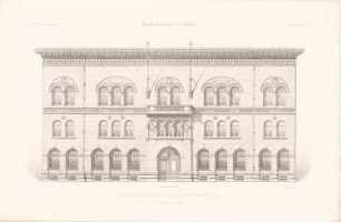 Reichsdruckerei, Berlin: Ansicht (aus: Atlas zur Zeitschrift für Bauwesen, hrsg. v. Ministerium der öffentlichen Arbeiten, Jg. 39, 1889)