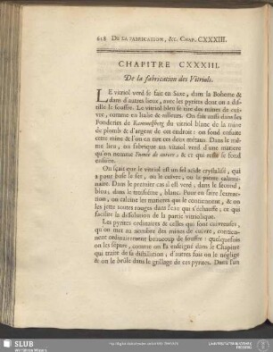 Chapitre CXXXIII. De la fabrication des Vitriols