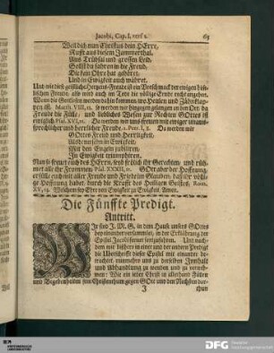 Die Fünffte Predigt.